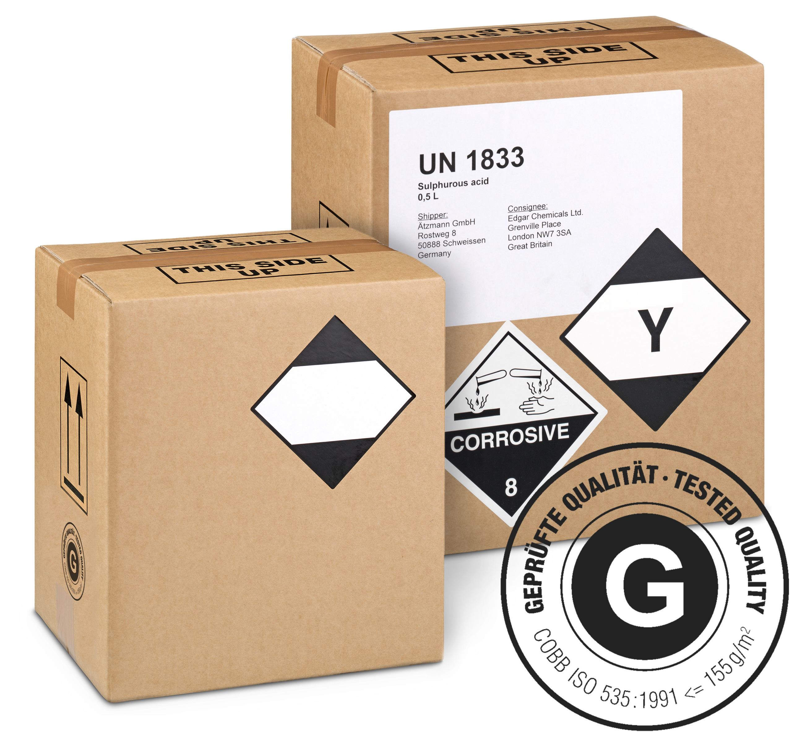 GBOX LQ Gefahrgutkarton – Geprüfte Gefahrgutverpackungen / Industrieverpackungen mit Gefahrgutetiketten. Jetzt im Onlineshop kaufen